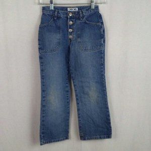 Cherokee girls jeans Size 7 Button fly Light blue denim